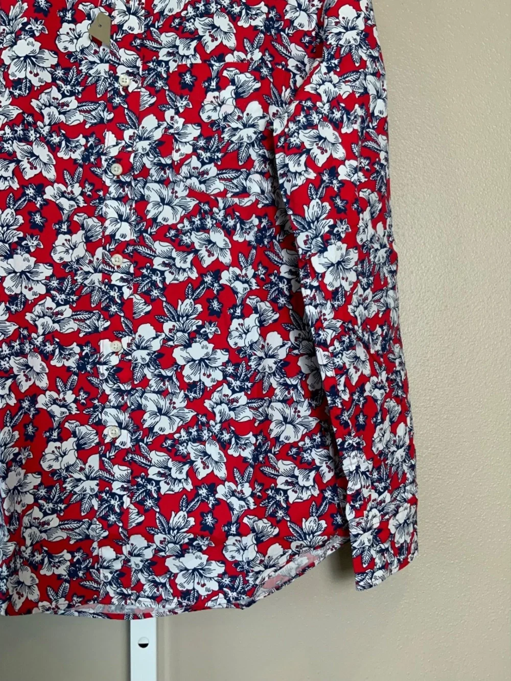 J. Crew Floral Slim Stretch Secret Wash Organic Cotton Button Down Shirt